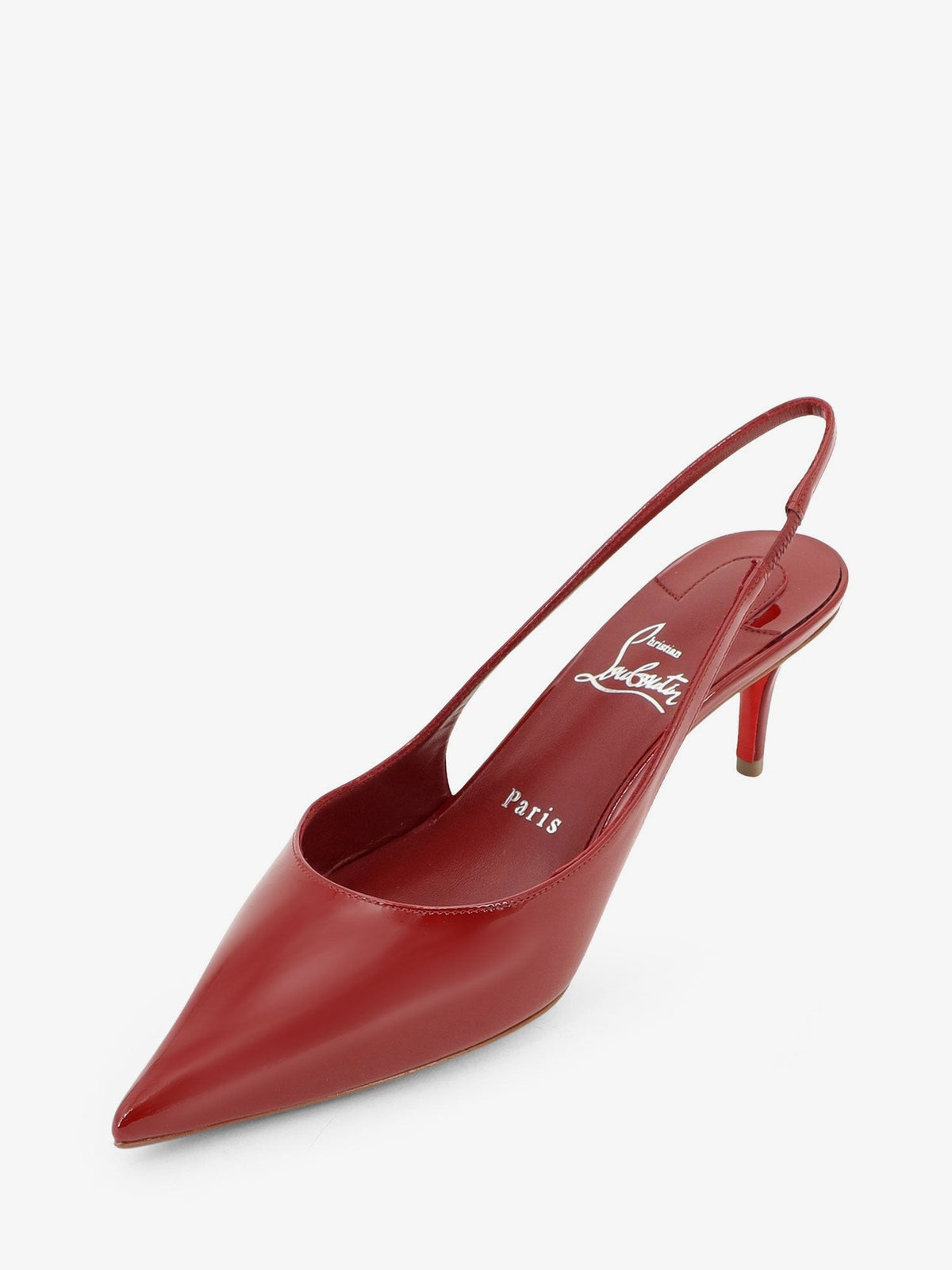Miss Z patent leather slingback décolleté