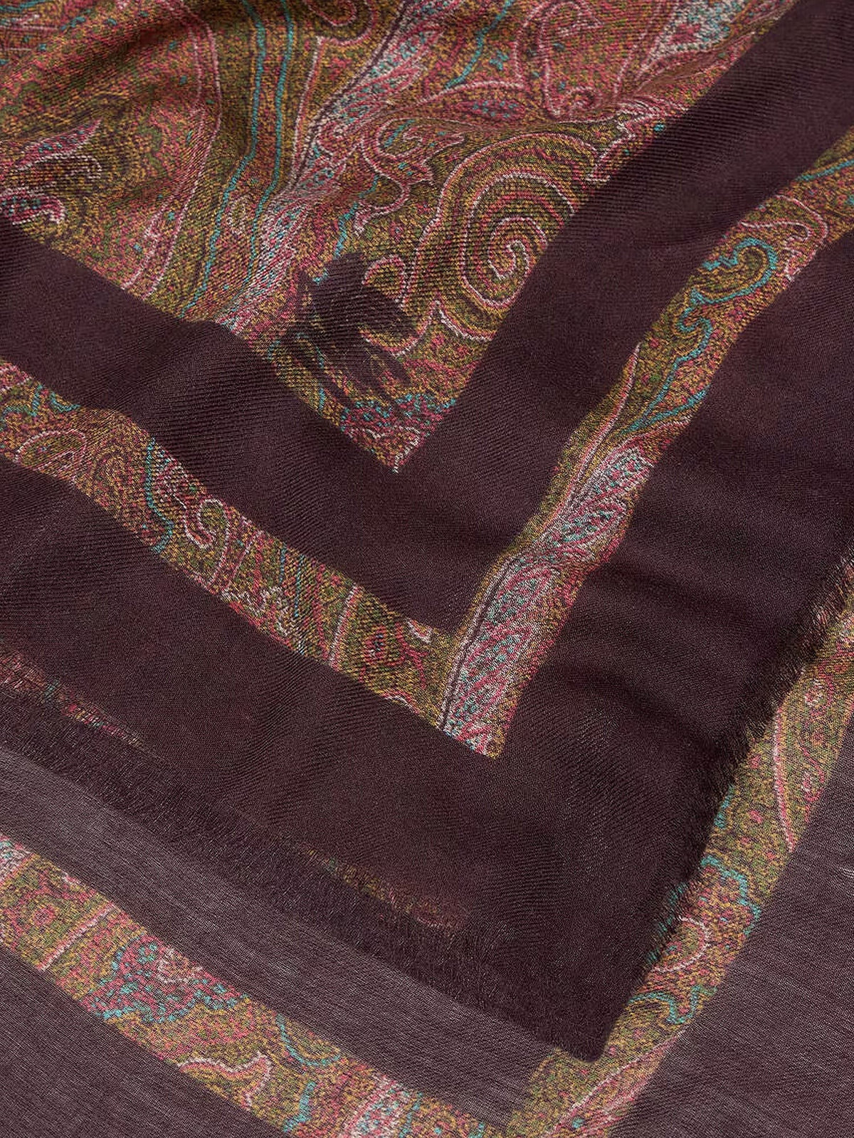 Modal and cashmere shawl with Paisley pattern