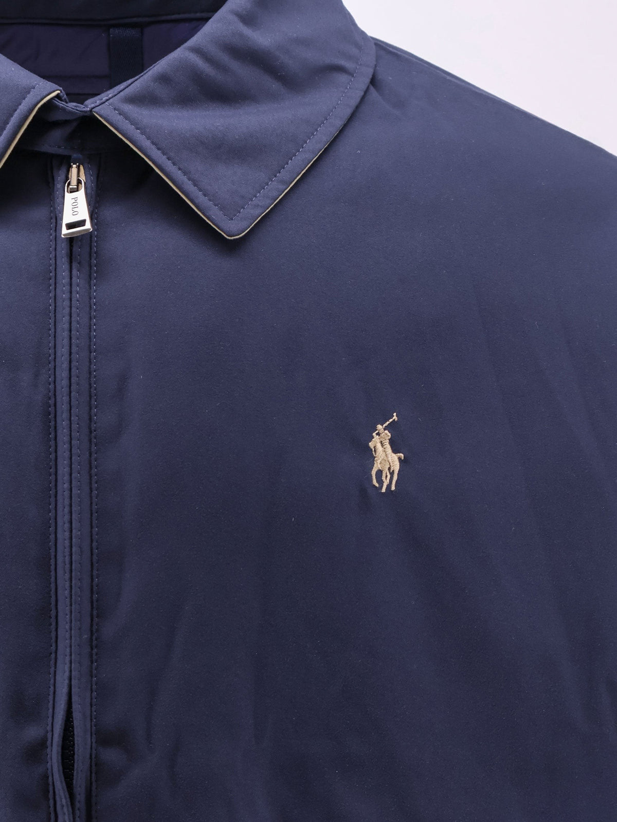 Nylon down jacket with contrasting embroidered logo