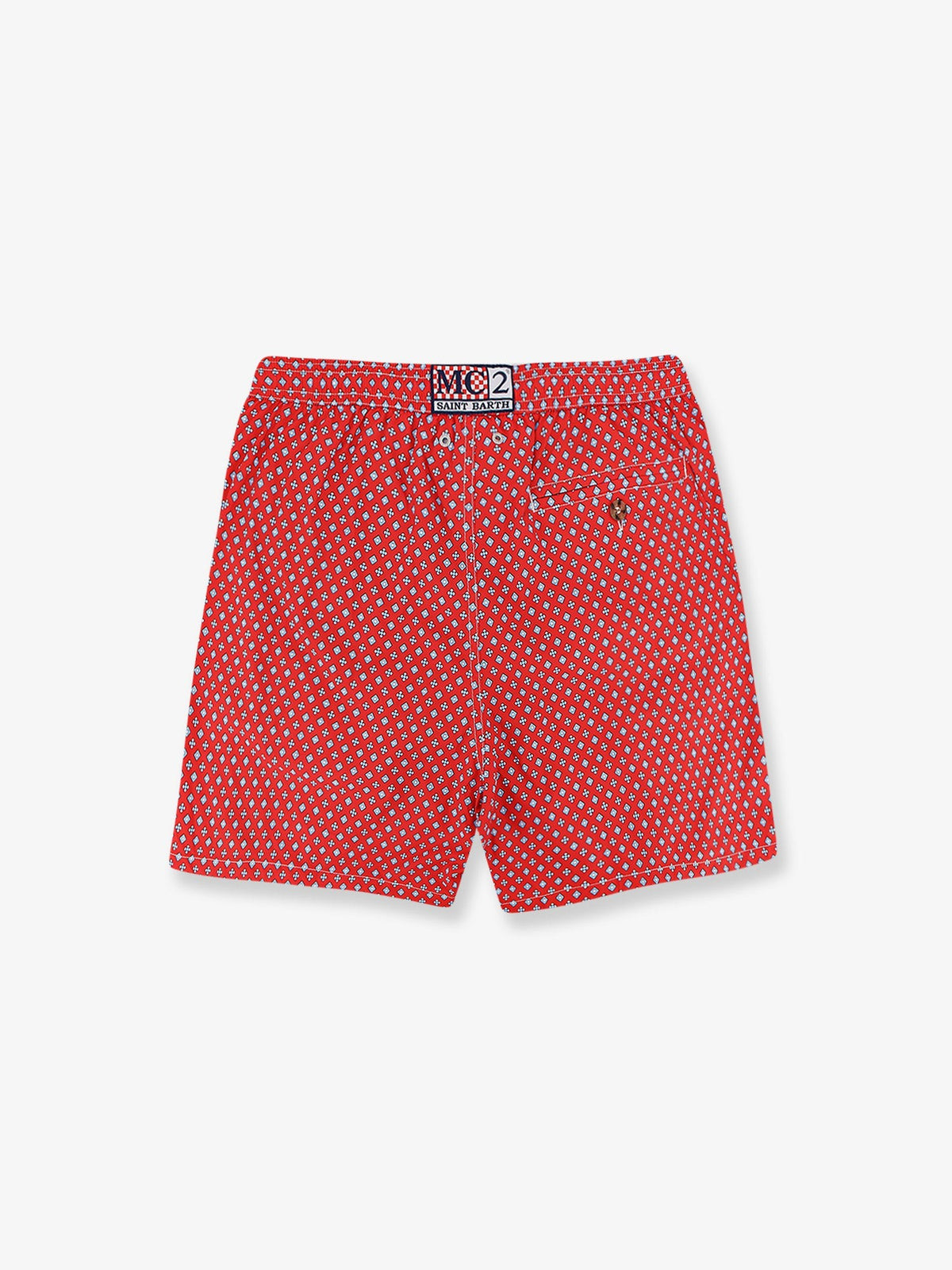 Nylon swim shorts with all-over micro pattern