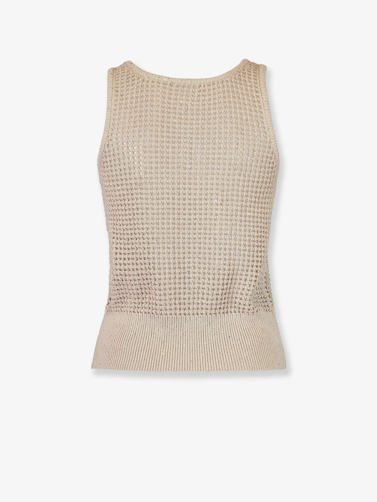 Openwork cotton knit top
