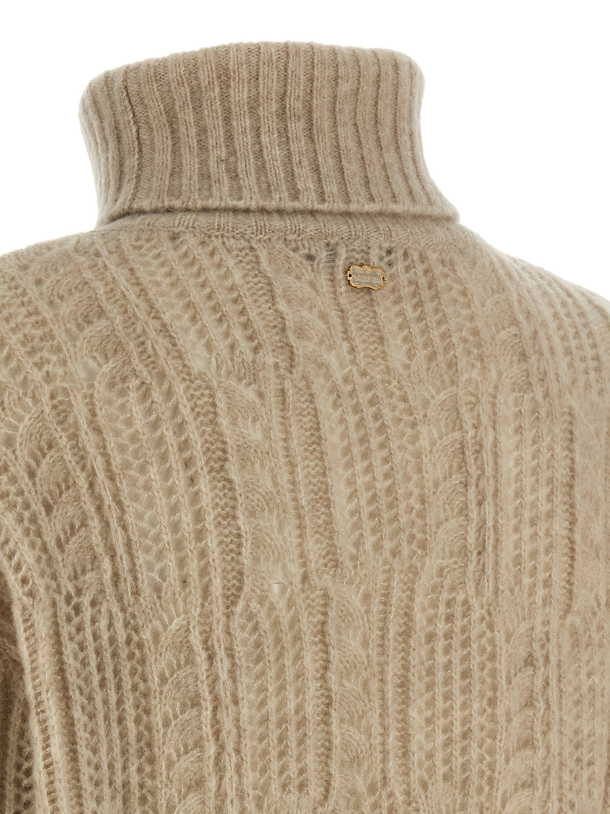 Openwork turtleneck sweater