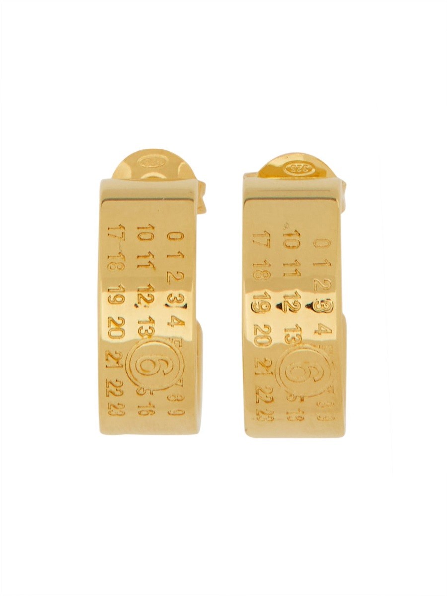 ORECCHINI A CERCHIO CON LOGO "NUMERIC MINIMAL SIGNATURE"