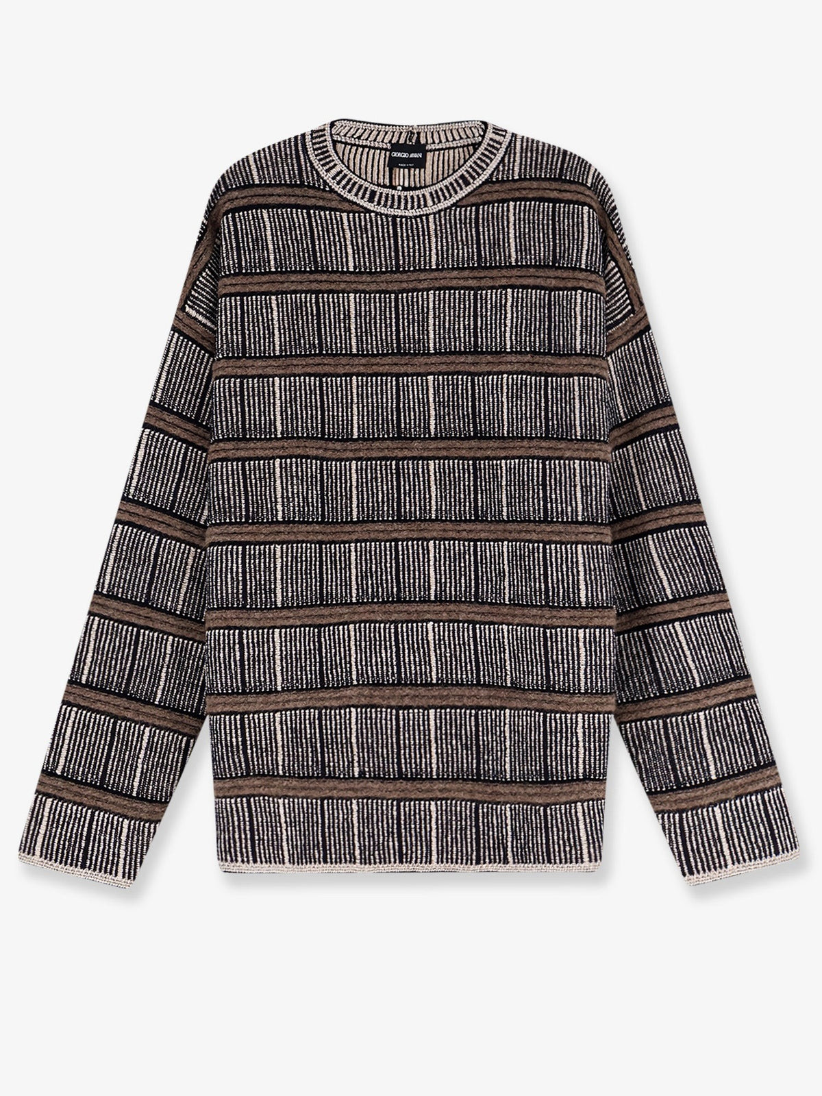 Over striped virgin wool and silk sweater
