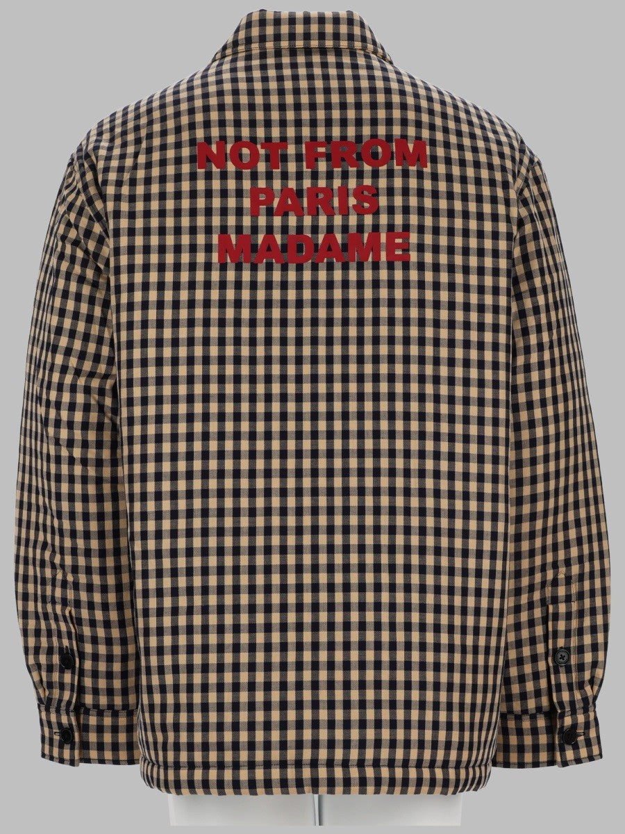 OVERSHIRT "SLOGAN" IN COTONE CHECK