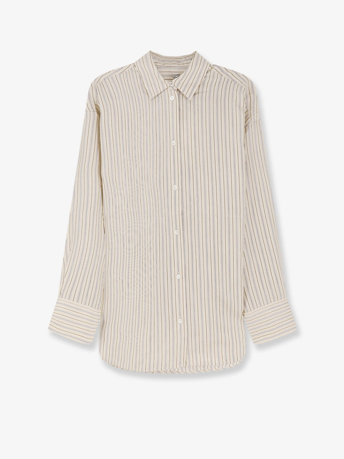 Oversized striped silk shirt