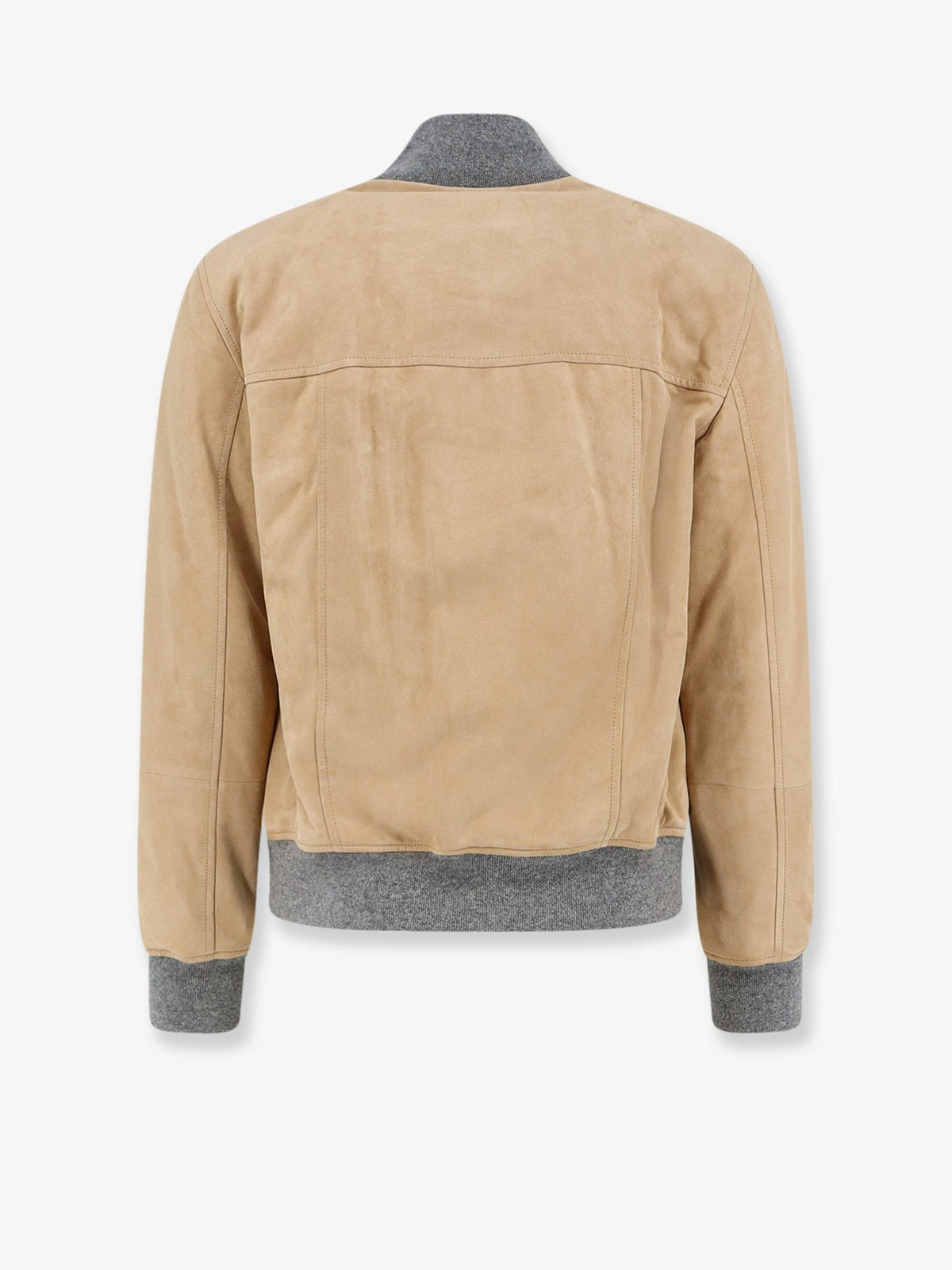 Padded suede bomber jacket