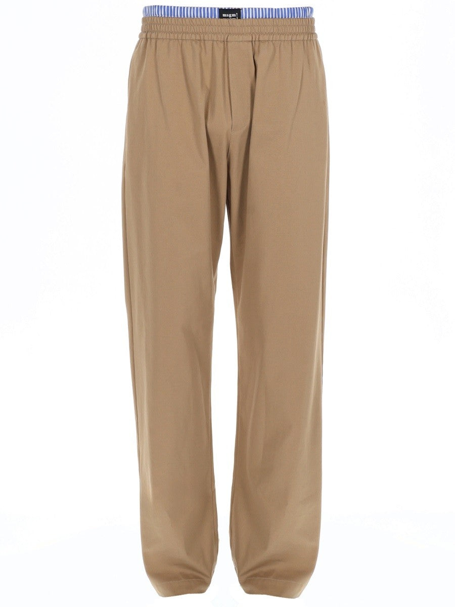 PANTALONE IN COTONE CON DOPPIO ELASTICO