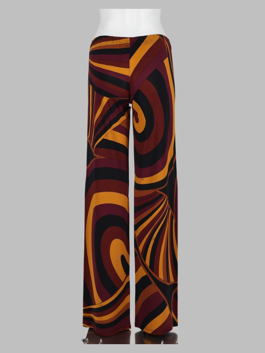 Pantalone in Jersey Satinato in Stampa Iride