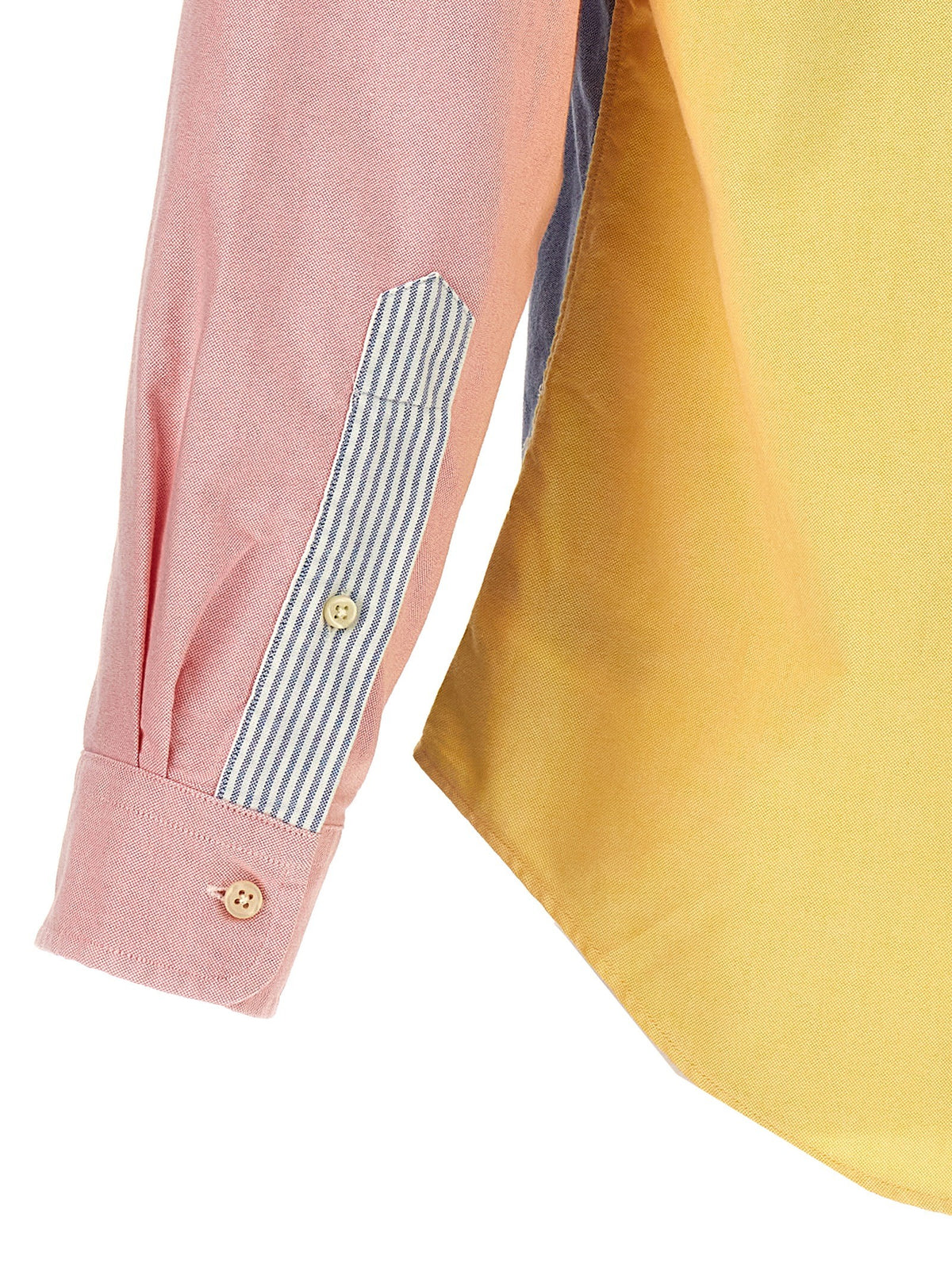 Patchwork shirt with logo embroidery
