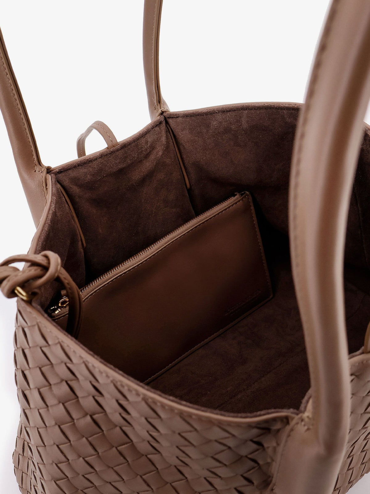 Pinacoteca leather handbag with Intrecciato motif