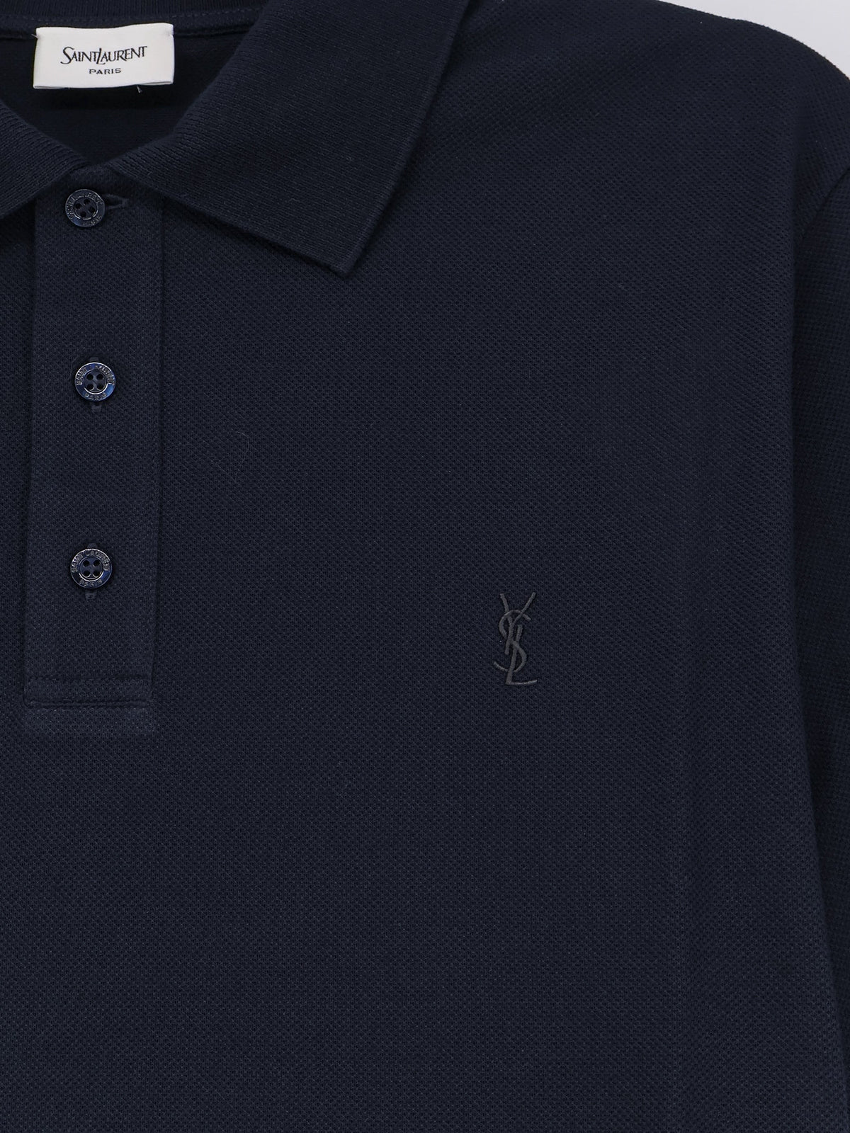 Piqué cotton polo shirt with Cassandre embroidery