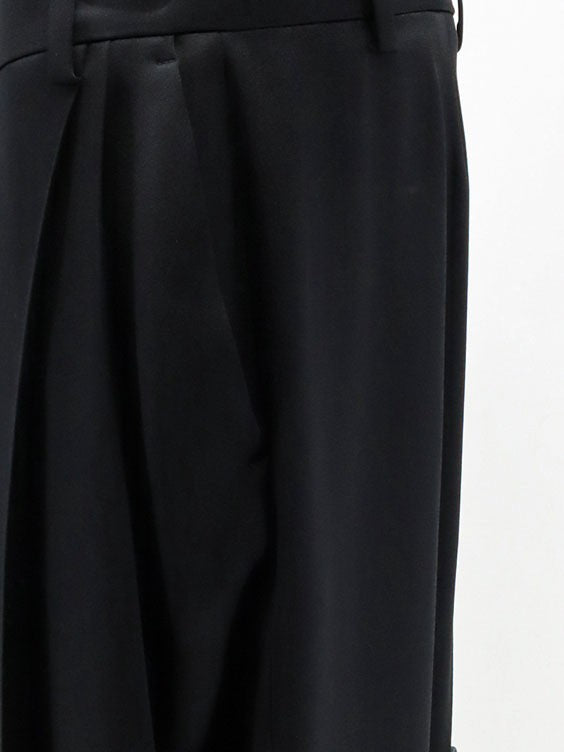 Pleated Straight Satin Trousers