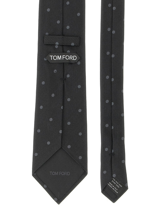 Polka dot silk tie