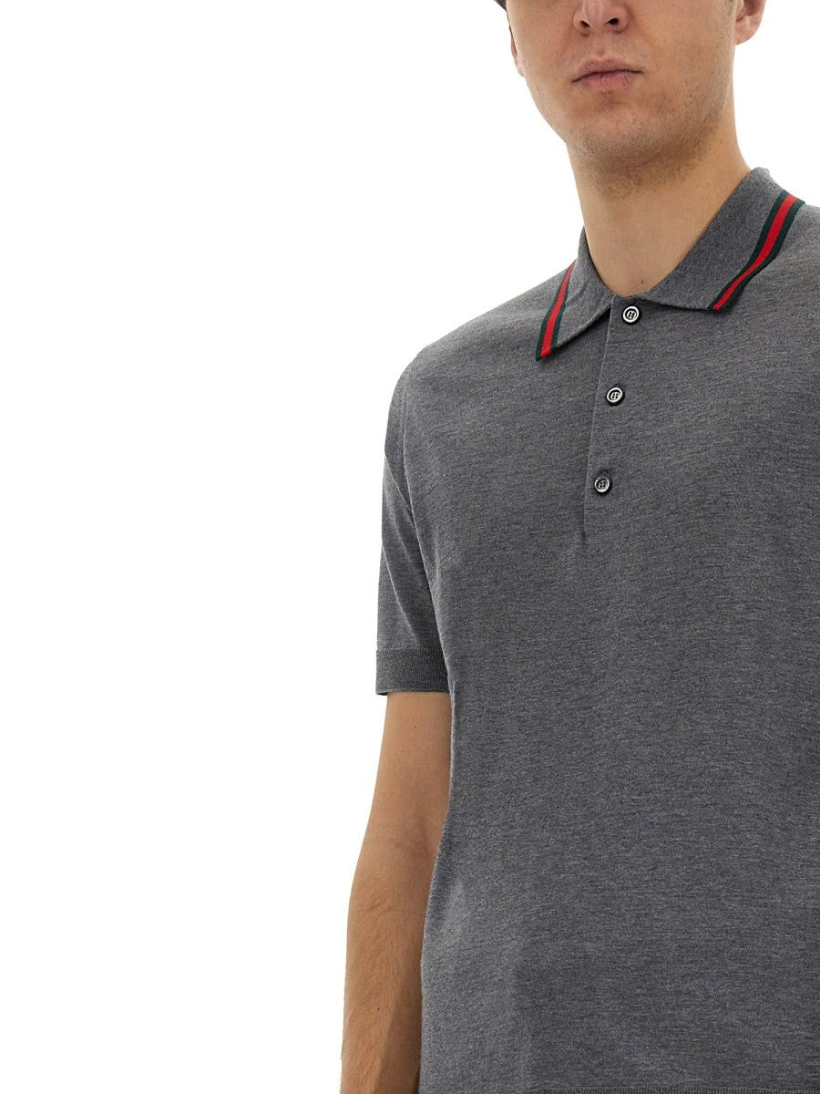 POLO SHIRT WITH WEB PATTERN