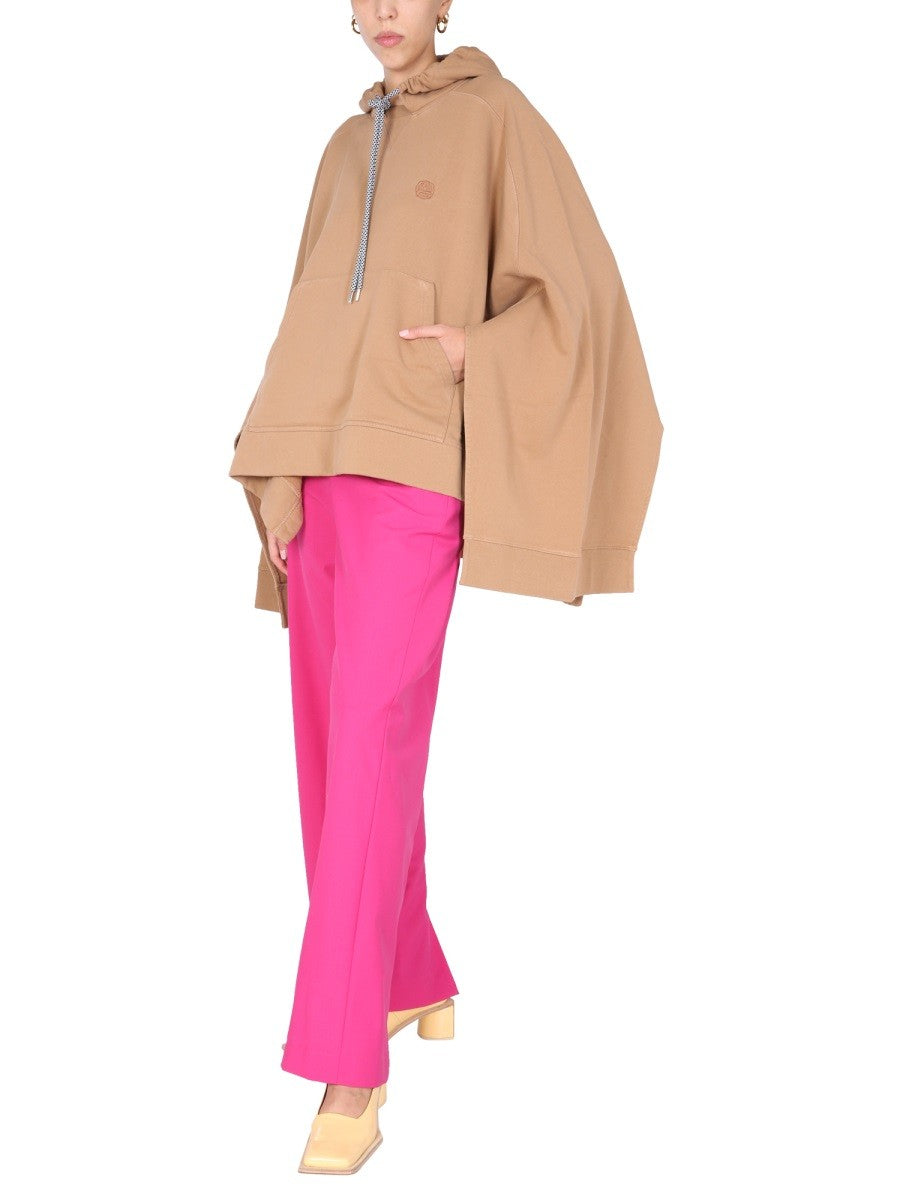 PONCHO SWEATSHIRT WITH EMBROIDERED LOGO