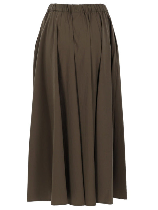 POPLIN MIDI SKIRT