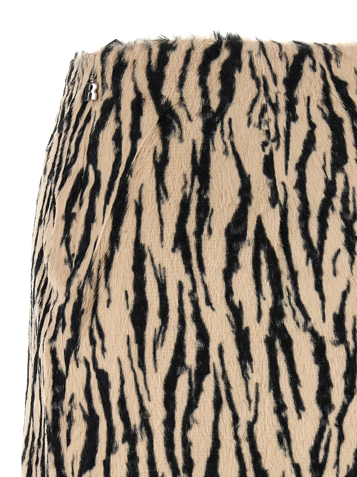 'Printed Faux Fur' skirt