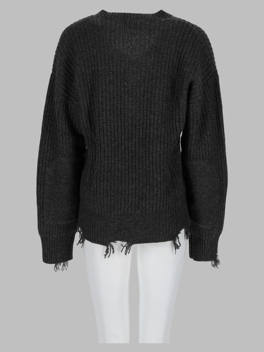 Pullover Distressed Con Scollo A V