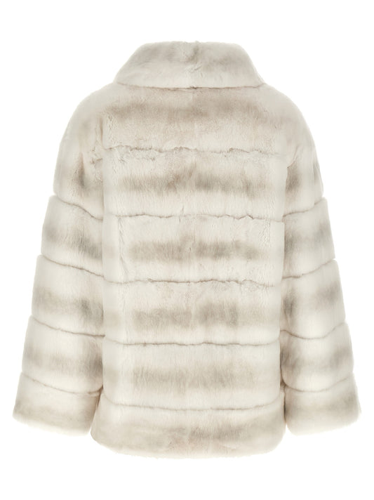 Quilted fur coat
