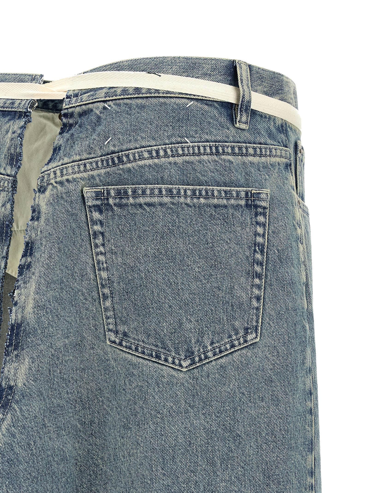 Raw hem denim skirt