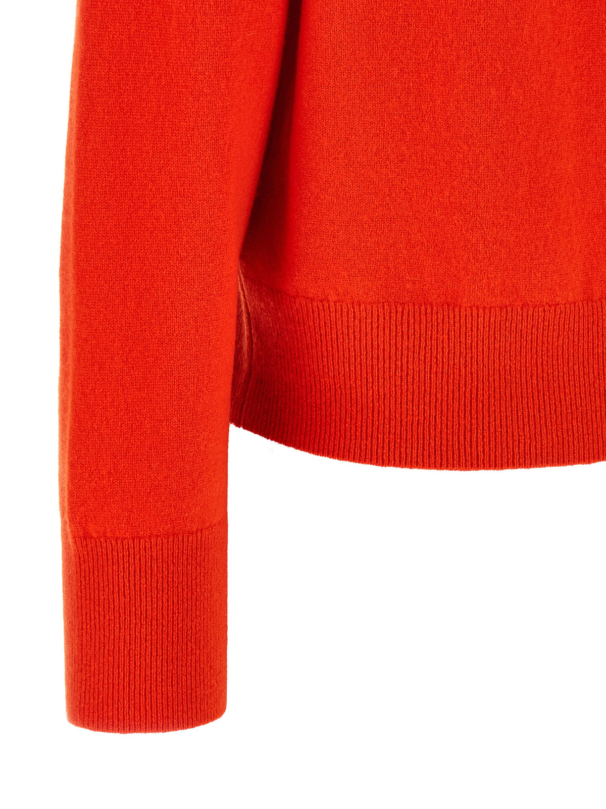 Red cashmere V-neck sweater
