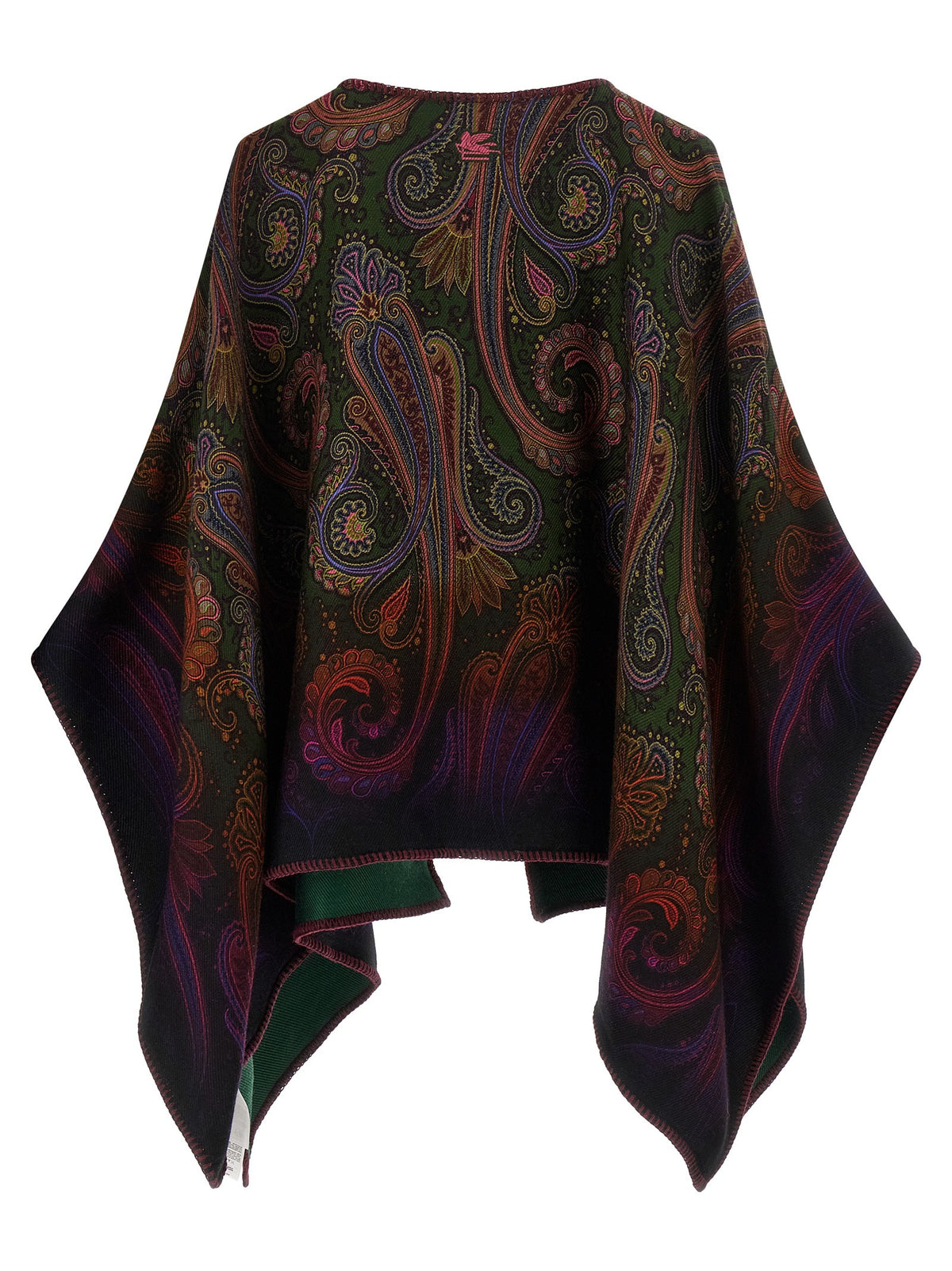 Reversible paisley dégradé cape