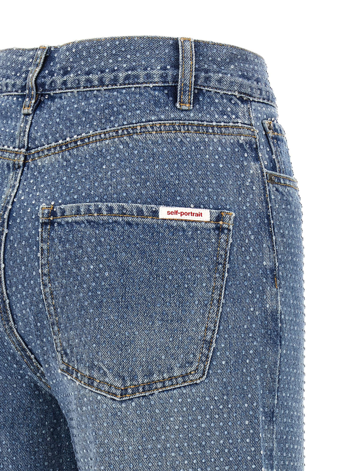 'Rhinestone Denim Straight Leg' jeans
