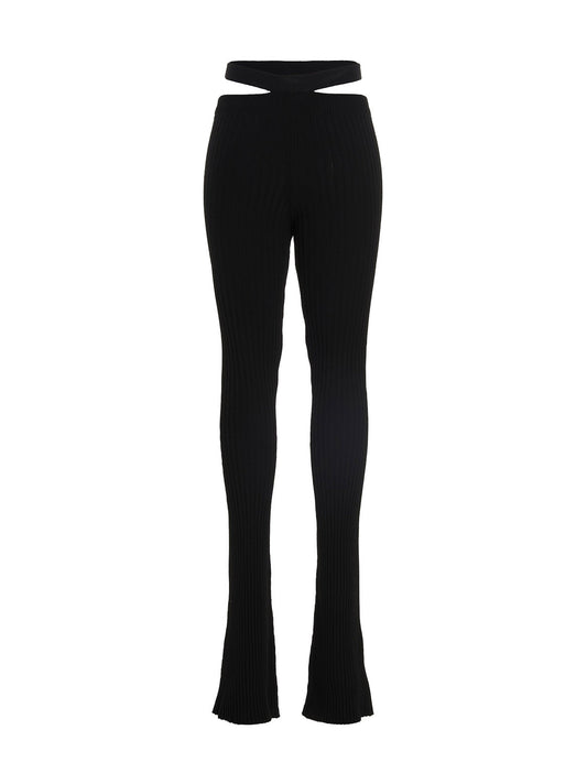 Ribbed flared trousers