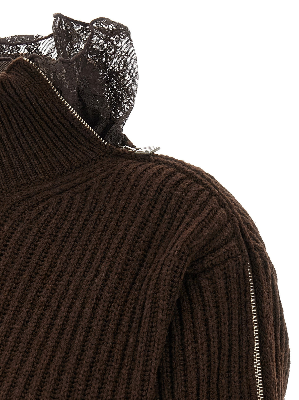 Ribbed Lace Sweater