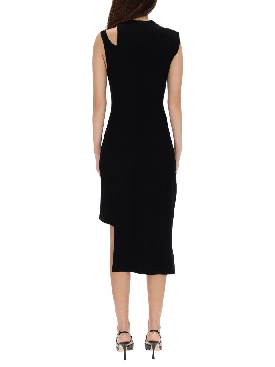 RIBBED "OBLIQUE" DRESS
