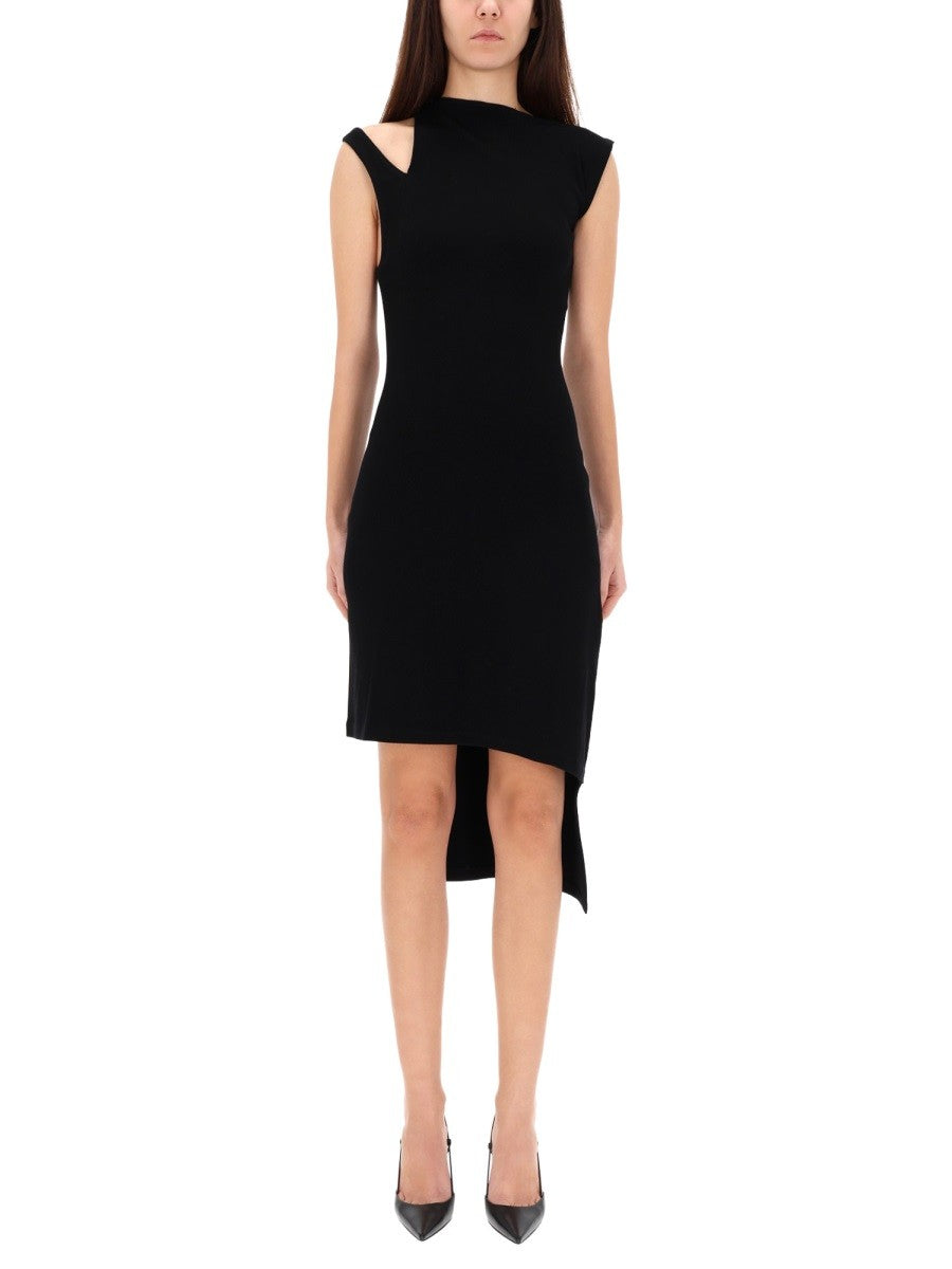 RIBBED "OBLIQUE" DRESS