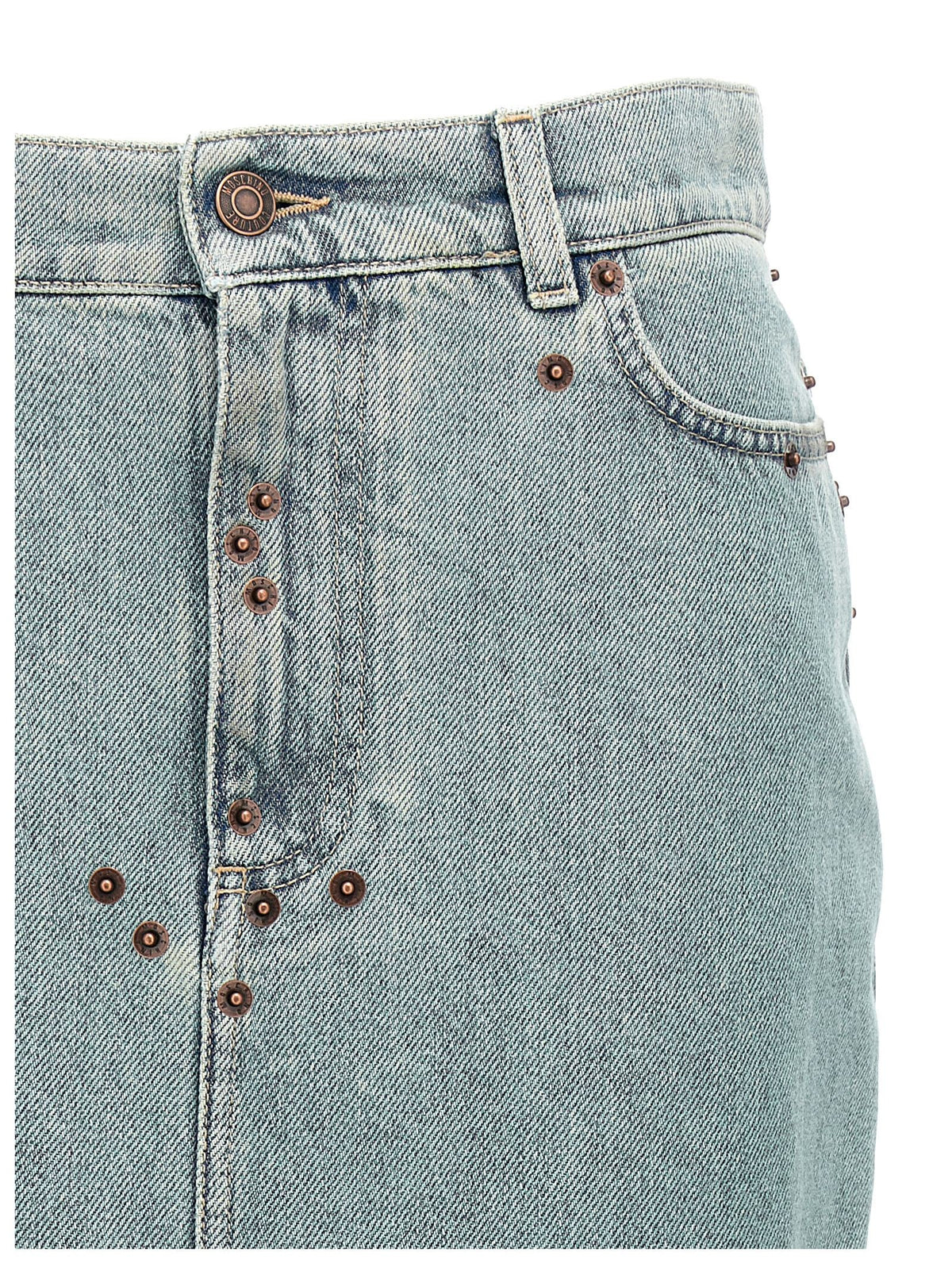 Rivets denim skirt