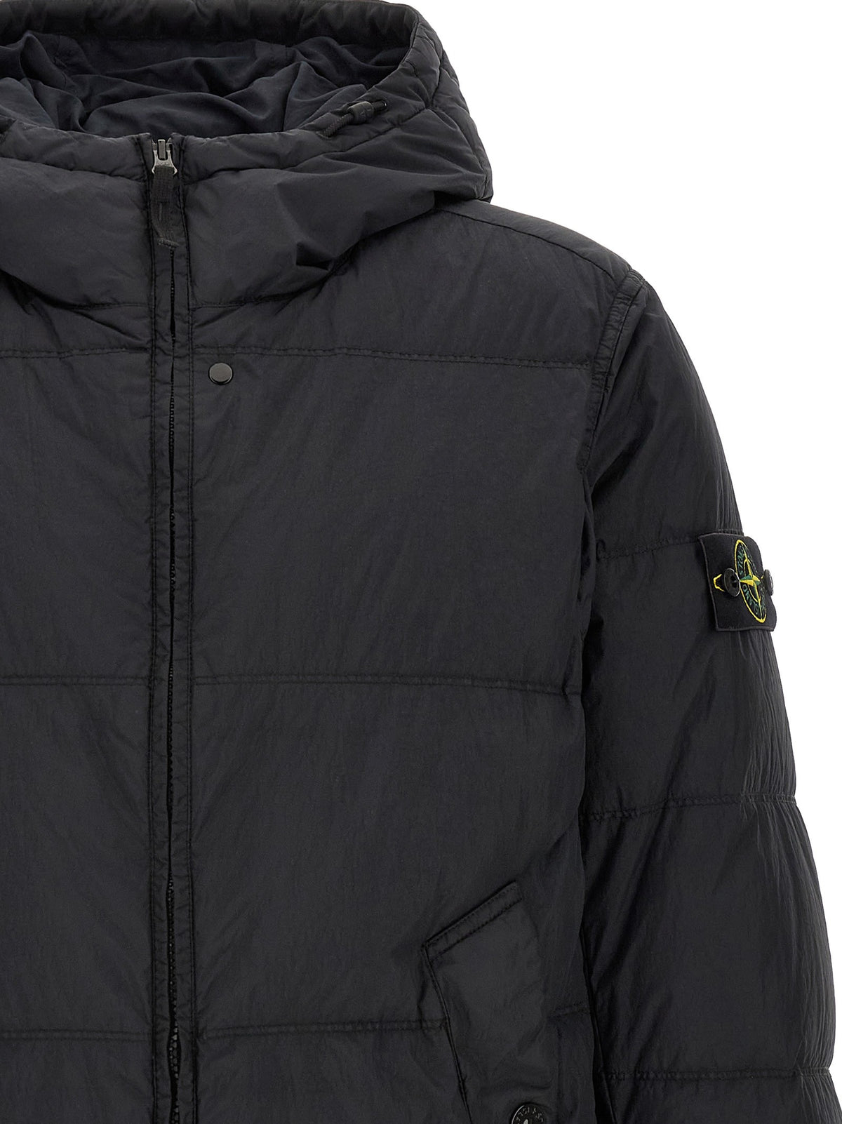 Ruffled effect down jacket
