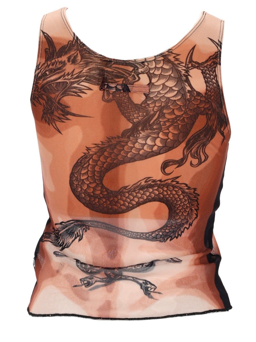"SAFE SEX TATOO" PRINT TOP
