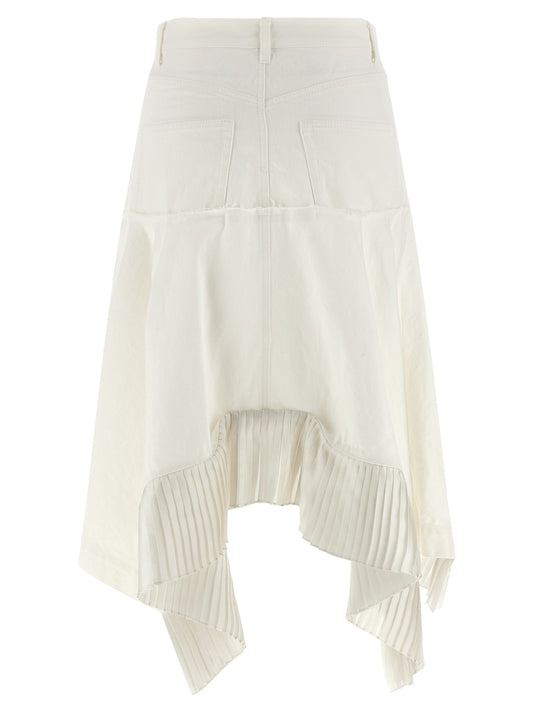 Satin denim skirt