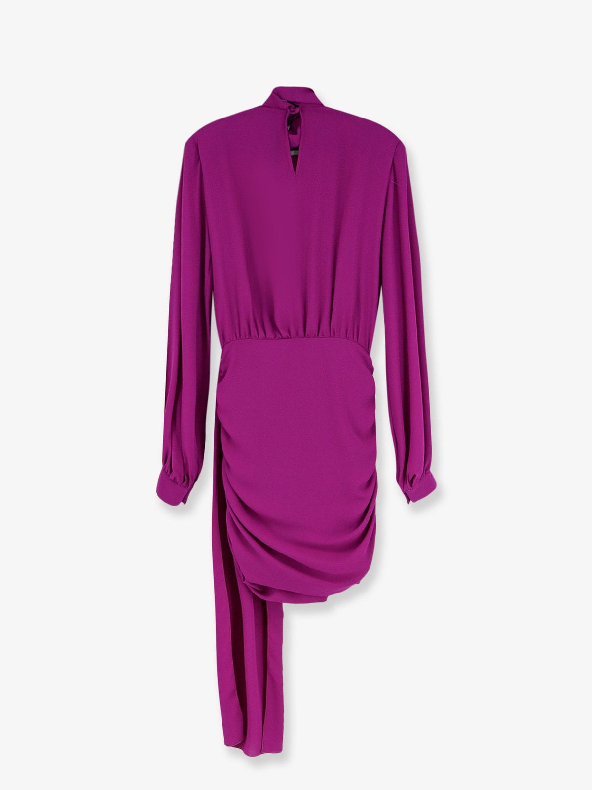 Satin dress with padded shoulders