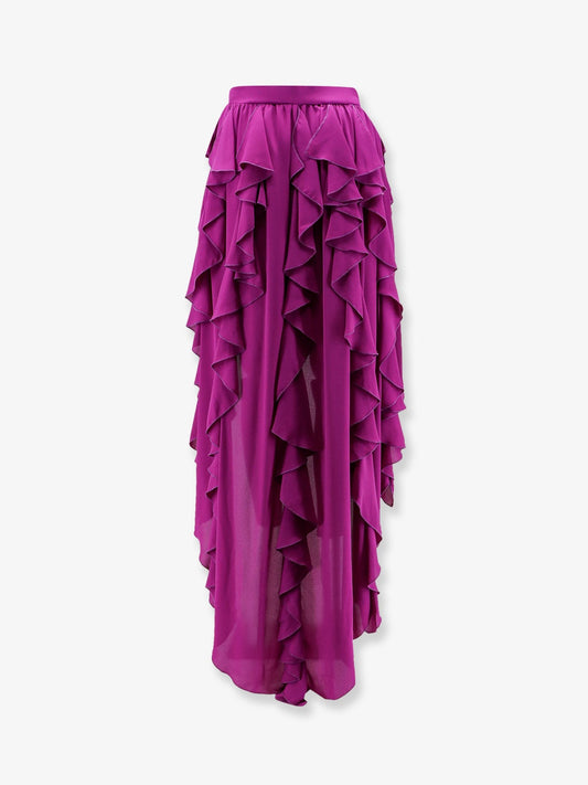 Satin ruffled skirt