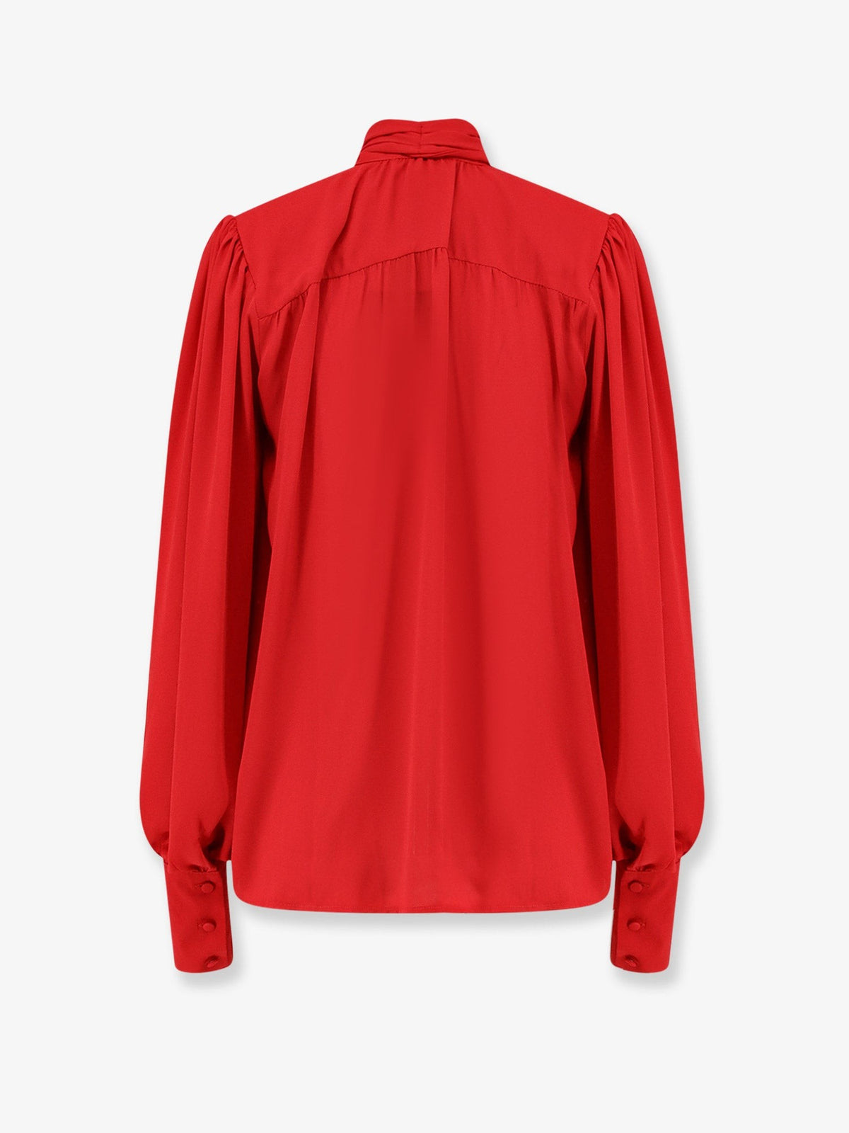Satin shirt with padded shoulders