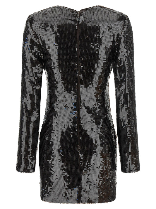 Sequin dress with flower
