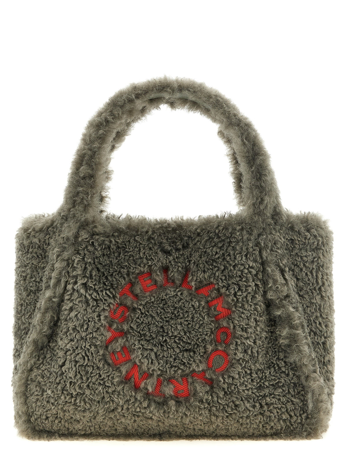 Shearling logo shopping bag