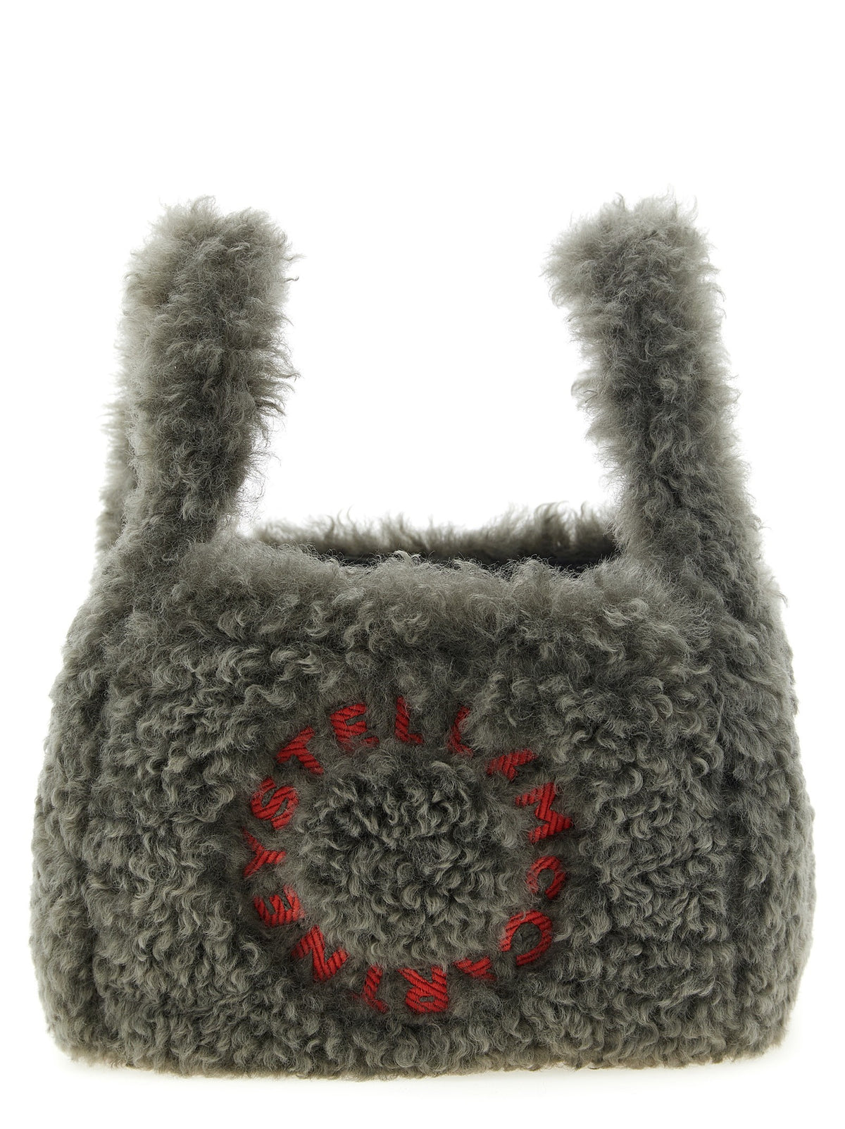Shearling logo shoulder bag