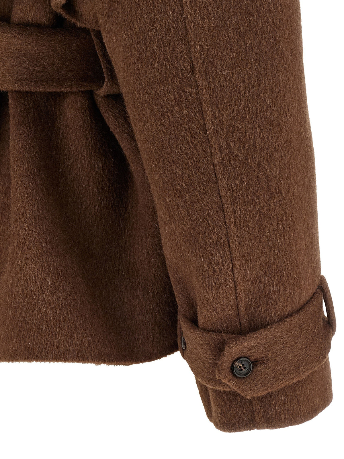Shearling neck coat