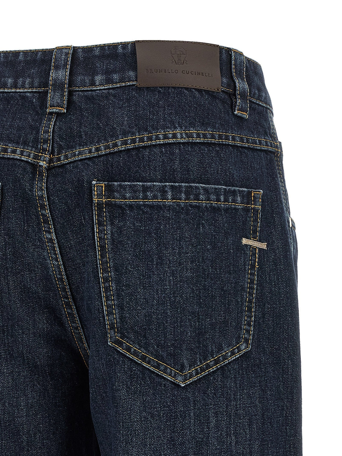 'Shiny Bartack' jeans