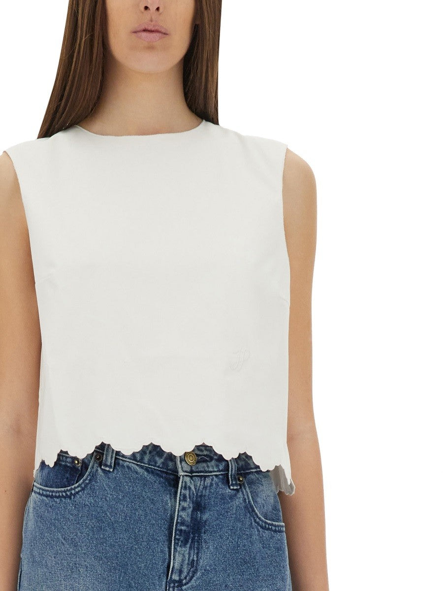 SHORT POPLIN TOP