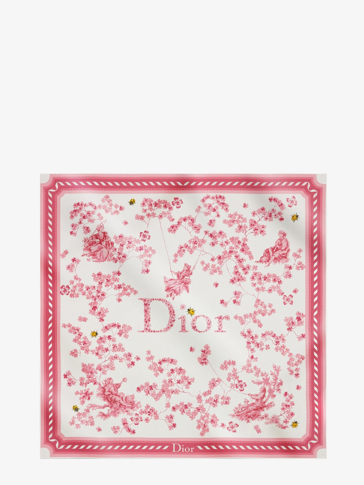 وشاح حريري بنمط Toile de Jouy Clover 90