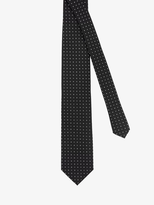 Silk tie with geometric pattern