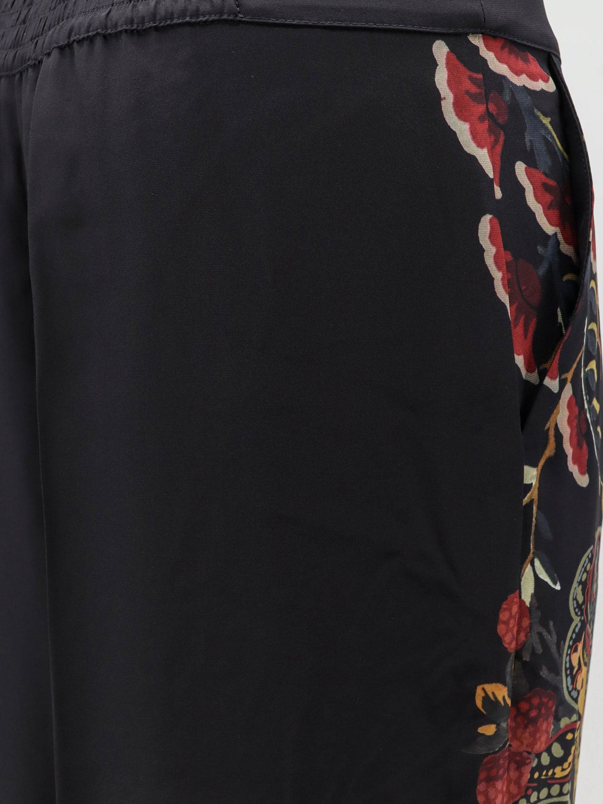 Silk trousers with paisley pattern