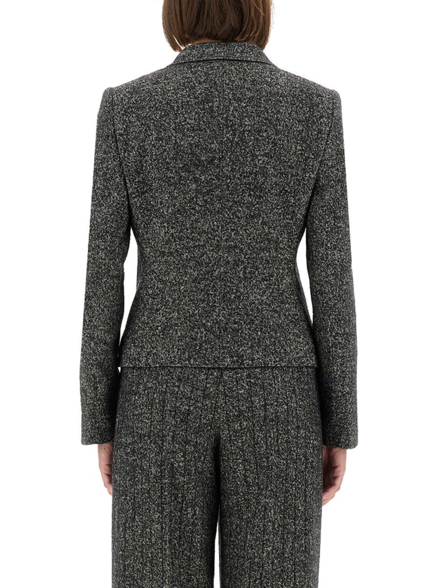 SINGLE-BREASTED JACKET IN WOOL BLEND DOT