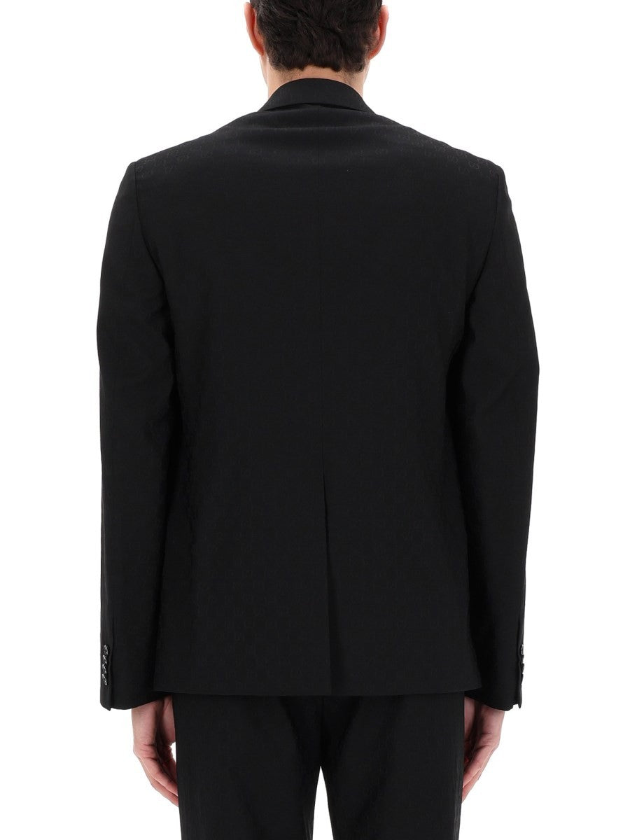 SINGLE-BREASTED JACKET WITH "GG" WEAVE